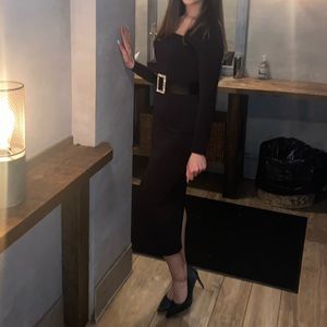 Long sleeve black dress